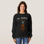 ハバナブラウンEw people猫マスクを着けた顔 スウェットシャツ (正面フル)