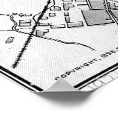 ハバナヴィンテージの地図（1898年） 2 BW ポスター (角)