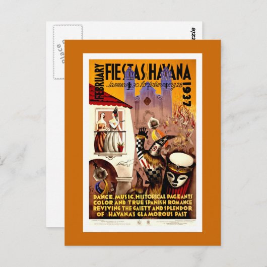 ハバナヴィンテージ旅行のフィエスタス ポストカード (正面/裏面)