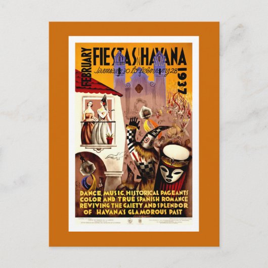 ハバナヴィンテージ旅行のフィエスタス ポストカード (正面)