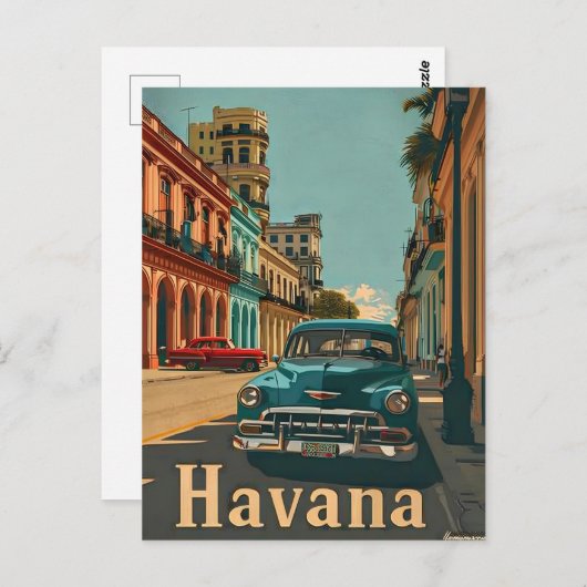 ハバナヴィンテージ通りクラシック:自動車はがき ポストカード (正面/裏面)