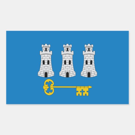 ハバナ国旗、キューバの長方形ステッカー 長方形シール (正面)