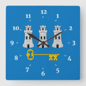 ハバナ国旗、キューバ城壁時計 スクエア壁時計 (正面)