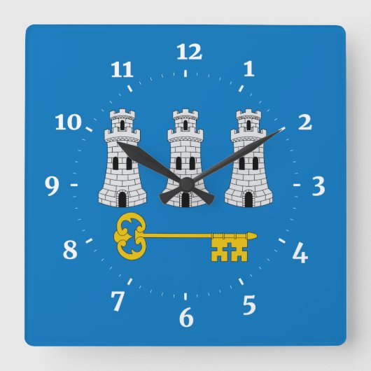 ハバナ国旗、キューバ城壁時計 スクエア壁時計 (正面)