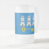 ハバナ州旗、キューバ霜降りガラスビアマグ フロストグラスビールジョッキ (正面右)