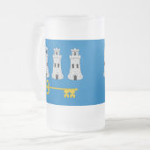 ハバナ州旗、キューバ霜降りガラスビアマグ フロストグラスビールジョッキ (正面左)