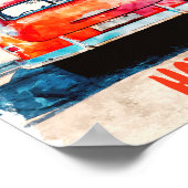 ハバナ素朴キューバヴィンテージ旅行水の色 ポスター (角)