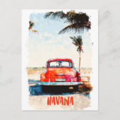 ハバナ素朴キューバヴィンテージ旅行水の色 ポストカード (正面)
