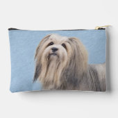 ハバナ絵を描ス銀色かわいいオリジナルペットドッグアート アクセサリーポーチ (裏面)