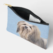ハバナ絵を描ス銀色かわいいオリジナルペットドッグアート アクセサリーポーチ (見開き)