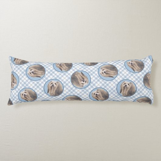 ハバナ絵を描ス銀色かわいいオリジナルペットドッグアート ボディピロー (正面)