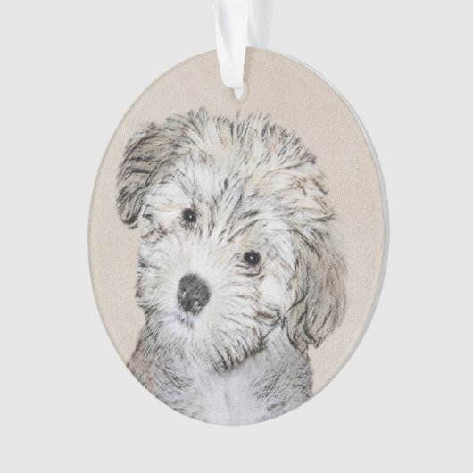 ハバナ絵画の子犬のアート – かわいいオリジナル オーナメント (正面)