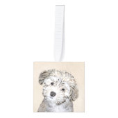 ハバナ絵画の子犬のアート – かわいいオリジナル キューブオーナメント (正面)