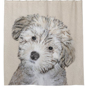 ハバナ絵画の子犬のアート – かわいいオリジナル シャワーカーテン