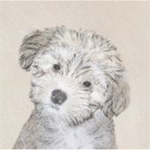 ハバナ絵画の子犬のアート – かわいいオリジナル シール (正面)