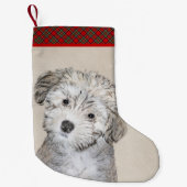 ハバナ絵画の子犬のアート – かわいいオリジナル スモールクリスマスストッキング (正面)
