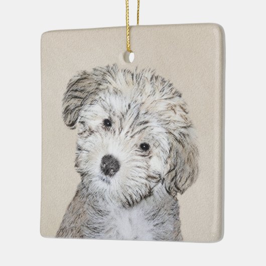 ハバナ絵画の子犬のアート – かわいいオリジナル セラミックオーナメント (左)
