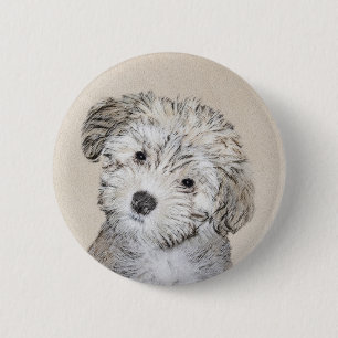 ハバナ絵画の子犬のアート – かわいいオリジナル 缶バッジ