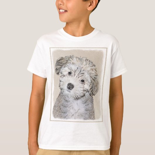 ハバナ絵画の子犬のアート – かわいいオリジナル Tシャツ (正面)