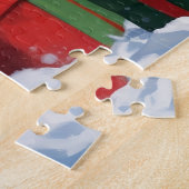 ハバナ走スのクリスマス帽子と雪 ジグソーパズル (側面)