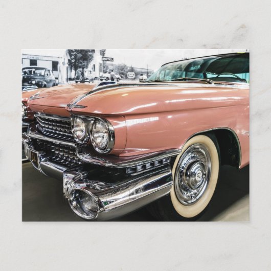 ハバナ通りオルドタイマアメリカンカーキューバ旅行 ポストカード (正面)