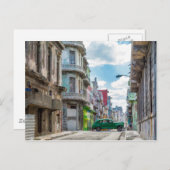 ハバナ通りカーキューバ旅行写真 ポストカード (正面/裏面)