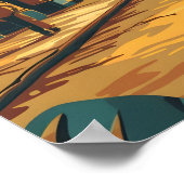 ハバナ郷愁:旧市街のヴィンテージ車 ポスター (角)