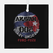 ハバナ500素晴らし年 – キューバ記念日 ガラスオーナメント (裏面)