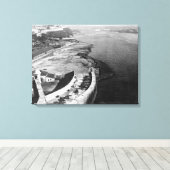 ハバナ、キューバの港とモロ城の一部 キャンバスプリント (インサイチュ (ウッドフロア))