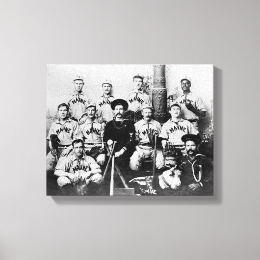 ハバナ・キューバのUSSメイン野球部フォトグラップ キャンバスプリント (正面)