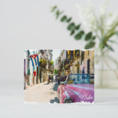 ハバナ・キューバ国旗の旅水の色 ポストカード (スタンド正面)