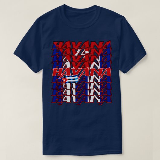 ハバナ・キューバ国旗2 Tシャツ (デザイン正面)