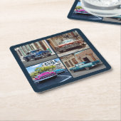 ハバナ・キューバ車 スクエアペーパーコースター (アングル)