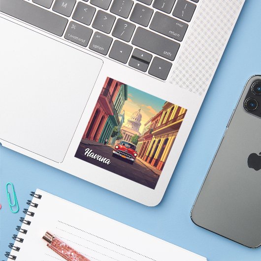 ハバナ・キューバ シール (ノートパソコンとiPhone)