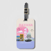 ハバナ・キューバ・トラベルアート ラゲッジタグ (正面縦)