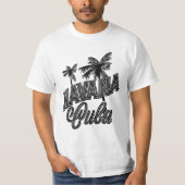 ハバナ キューバ ビンテージ タイプフェイス アート Tシャツ (正面)
