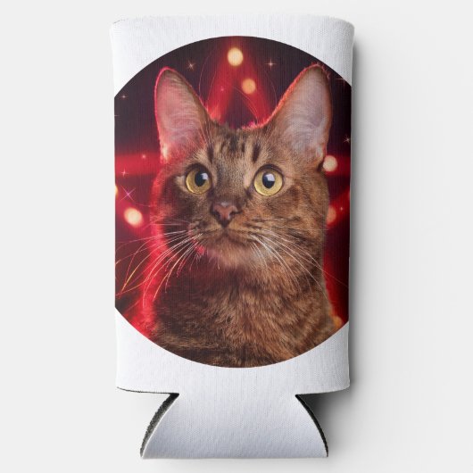 ハバナ・ブラウン猫 スリム缶クーラー (正面)