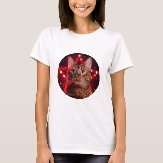 ハバナ・ブラウン猫 Tシャツ (正面)