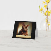 ハバナ・ブラウン・キャット カード (黄色い花)