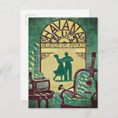 ハバナ・ブルース、踊り・カップル、パーティー、ヴィンテージ インビテーションポストカード (正面/裏面)