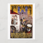 ハバナ・ヴィンテージの2月のフィエスタのポスター ポストカード (正面)