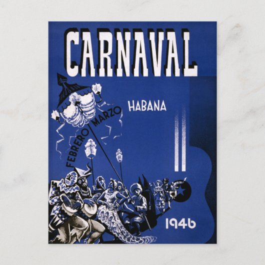 ハバナ・ヴィンテージ旅行ポスター復元 ポストカード (正面)