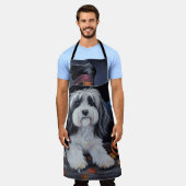 ハバニーズかぼちゃハロウィーン怖い エプロン (着用した状態)