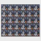 ハバニーズかぼちゃハロウィーン怖い ラッピングペーパー (フラット)