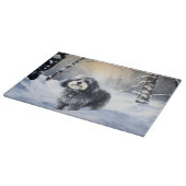 ハバニーズが雪のクリスマスを祝う カッティングボード (角)