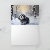 ハバニーズが雪のクリスマスを祝う カード (内部)