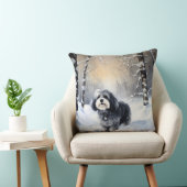 ハバニーズが雪のクリスマスを祝う クッション (椅子)