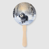 ハバニーズが雪のクリスマスを祝う ハンドファン (正面)