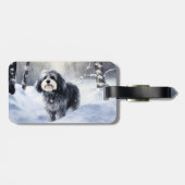 ハバニーズが雪のクリスマスを祝う ラゲッジタグ (裏面横)