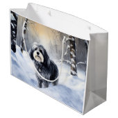 ハバニーズが雪のクリスマスを祝う ラージペーパーバッグ (裏面アングル)